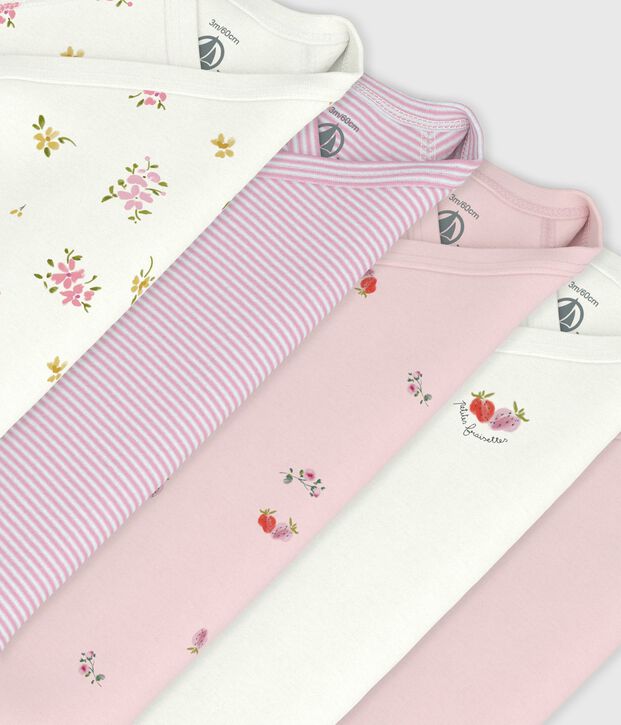 Lot de bodies crois&eacute;s manches longues en coton imprim&eacute; b&eacute;b&eacute; multicouleur