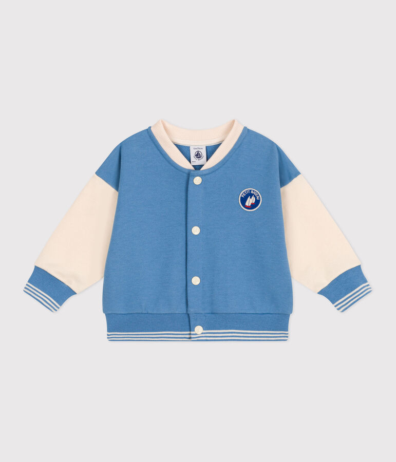 Veste teddy b&eacute;b&eacute; en coton colorblock bleu ALASKA/ AVALANCHE