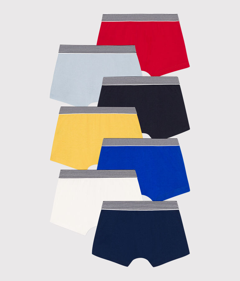 Lot de 7 boxers unis en coton petit gar&ccedil;on variante 1