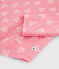 Pyjama jacquard chats petite fille en laine et coton rose CHEEK/blanc MARSHMALLOW