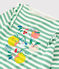 Tee-shirt manches courtes en jersey enfant fille vert ALOEVERA/blanc MARSHMALLOW