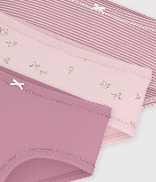 Lot de culottes enfant en coton taille haute &agrave; fleurs multicouleur