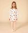 Chemise de nuit chien petite fille en molleton blanc MARSHMALLOW/blanc MULTICO