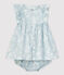 Robe avec bloomer imprimé Hawaï en popeline bio bébé PLEINAIR/ MARSHMALLOW
