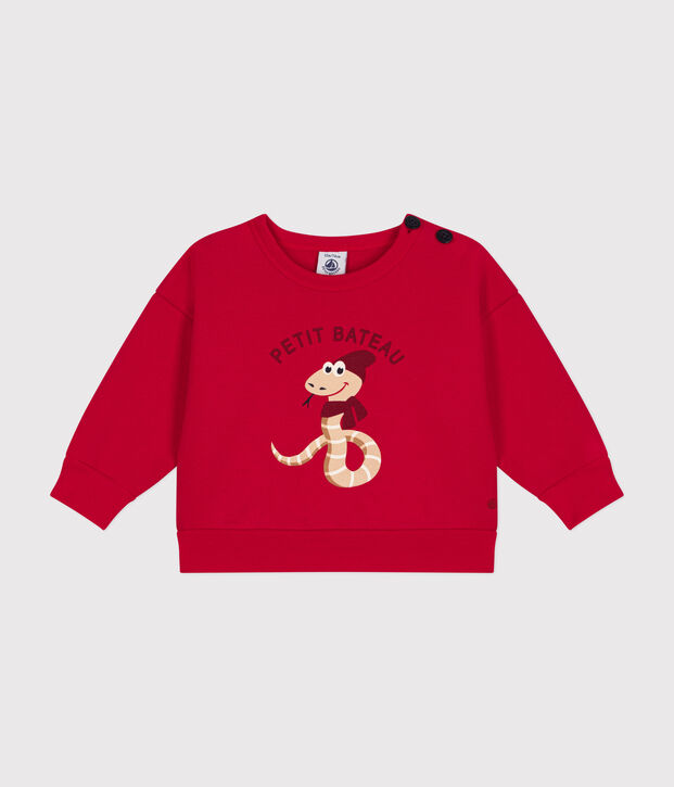 Sweatshirt en molleton b&eacute;b&eacute; rouge