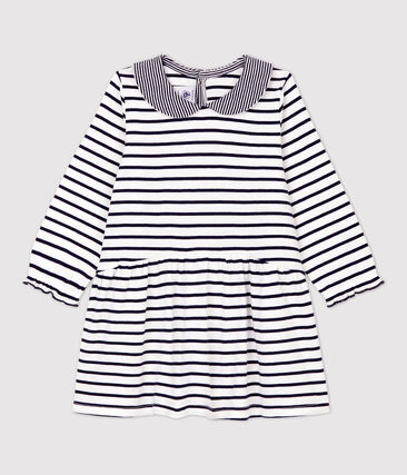 PETIT BATEAU - Robe rayée en coton bébé.