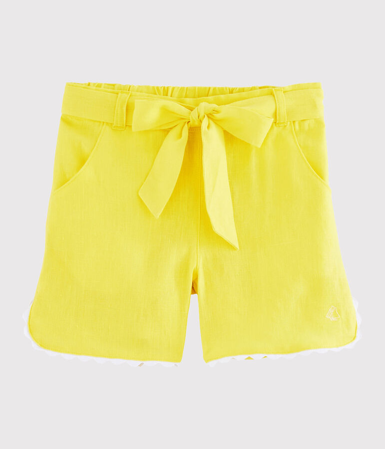 Bermuda enfant fille jaune