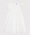 Robe enfant en coton manches courtes unie blanc ECUME