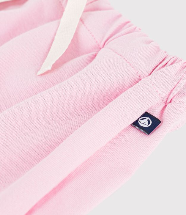 Short enfant en coton uni rose clair