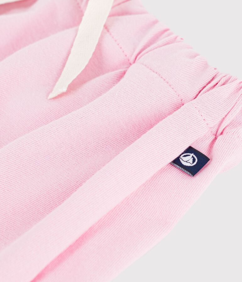 Short enfant en coton uni rose