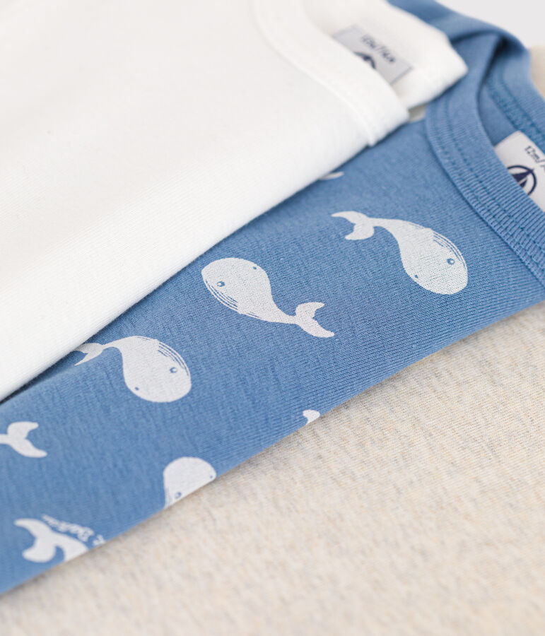Lot de 3 bodies manches longues baleine  en coton b&eacute;b&eacute; variante 1