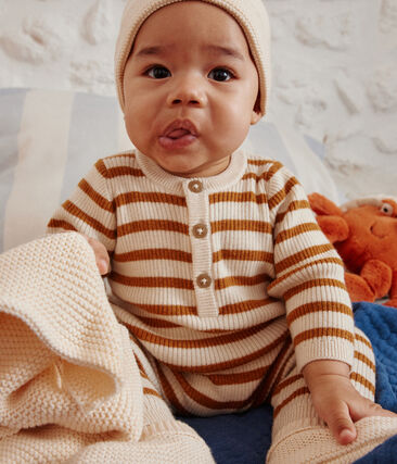Combinaison rayée en tricot bébé