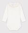 Body b&eacute;b&eacute; en coton uni &agrave; col blanc