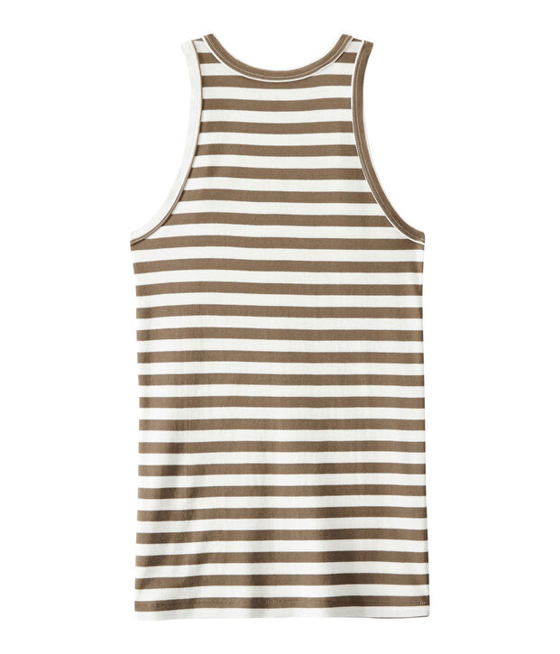 D&eacute;bardeur femme en c&ocirc;te originale ray&eacute;e marron/blanc