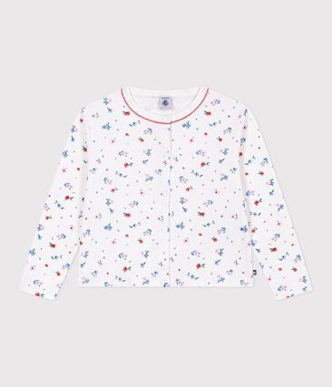 Cardigan enfant en coton imprimé fleurs