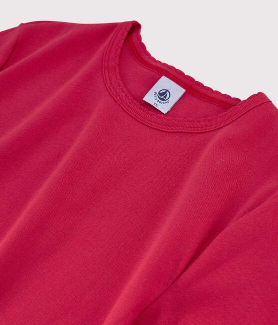 T-shirt col rond iconique en coton Femme rose CRANBERRY