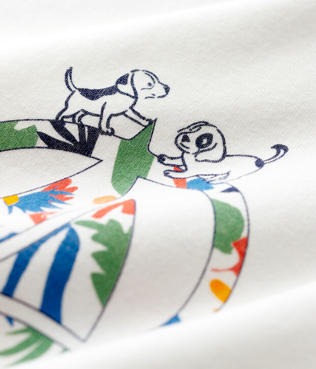 Sweatshirt en coton b&eacute;b&eacute;. blanc