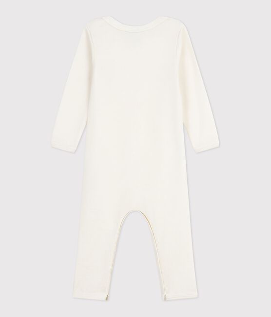 Body jambes longues bébé en laine et coton ECRU 08163