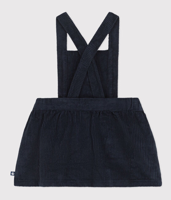 Robe sans manche en velours grosses côtes bébé bleu SMOKING
