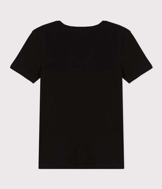 Tee-shirt l'Iconique manches courtes en côte unie femme noir BLACK