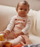 Ensemble salopette en velours bébé rose SALINE