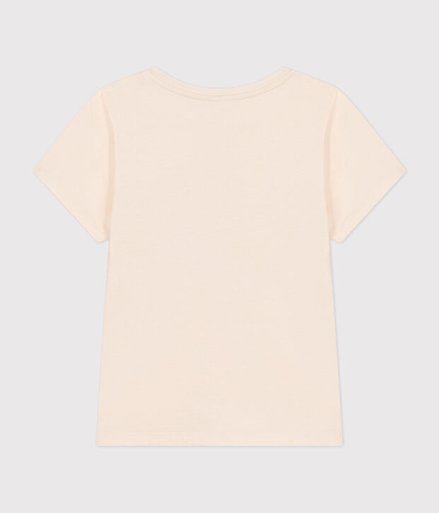 Tee-shirt manches courtes en jersey enfant fille &eacute;cru