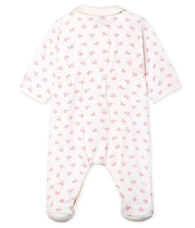 Dors bien b&eacute;b&eacute; fille en tubique blanc/rose