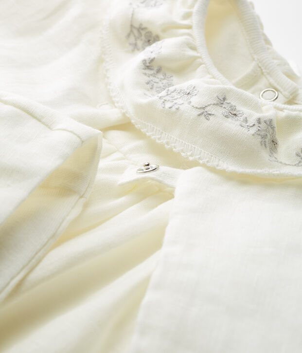 Ensemble 3 pi&egrave;ces de c&eacute;r&eacute;monie b&eacute;b&eacute; fille en lin multicouleur