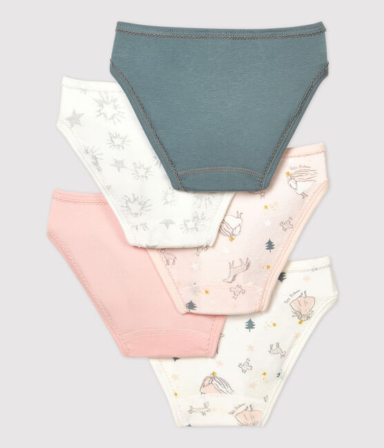 Lot de 5 culottes à paillettes petite fille en coton variante 1