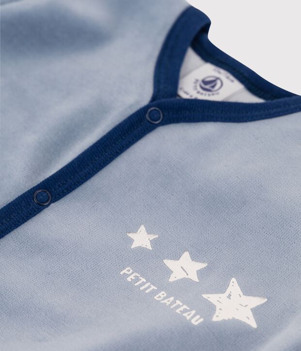 Dors-bien b&eacute;b&eacute; fille en velours rose gris