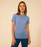 Tee-shirt L'ICONIQUE col rond en coton Femme bleu BEACH