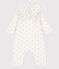 Combinaison longue ouatinée à capuche en coton bébé blanc MARSHMALLOW/blanc MULTICO