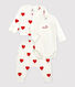 Ensemble 3 pièces imprimé cœur en coton bio bébé