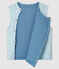 Gilet bleu sans manches réversible bébé garçon en côte ouatinée bleu FRAICHEUR/blanc MULTICO