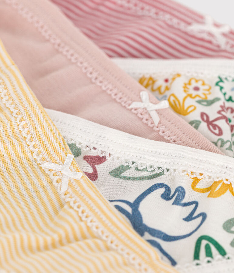Lot de 5 culottes fleur en coton enfant multicouleur