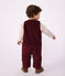 Combinaison longue b&eacute;b&eacute; en velours uni bordeaux