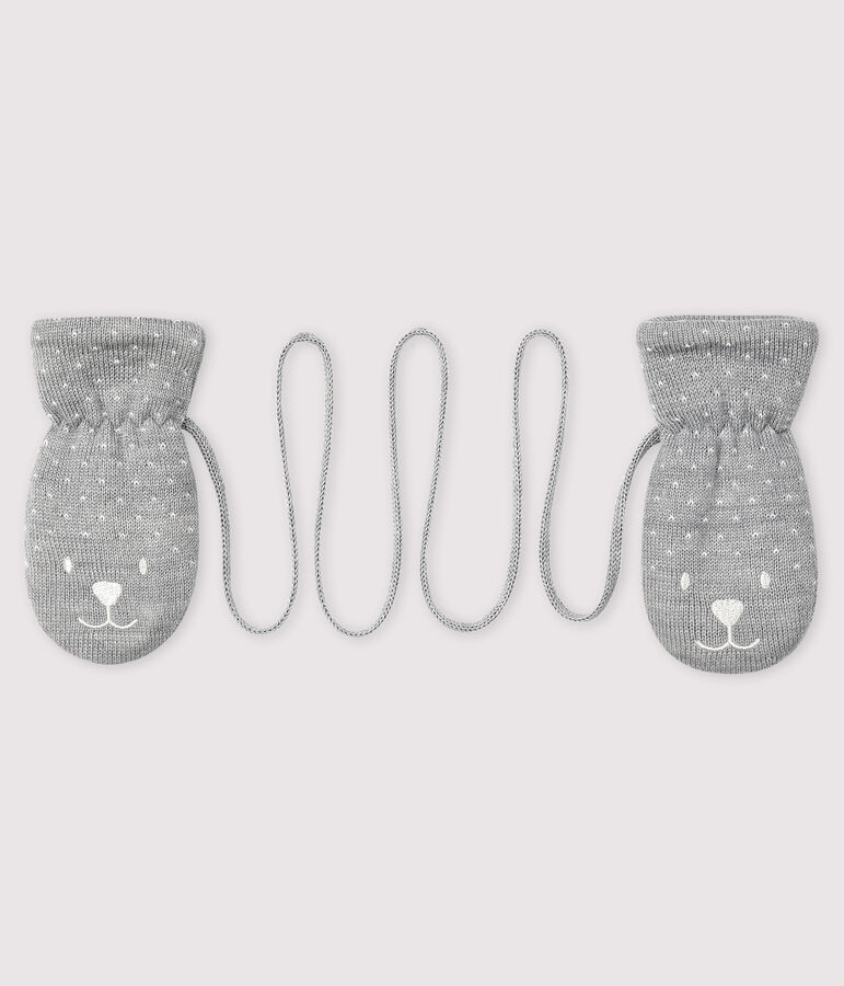 Moufles b&eacute;b&eacute; doubl&eacute;e micropolaire gris SUBWAY CHINE
