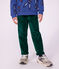 Pantalon droit enfant en velours vert fonc&eacute;