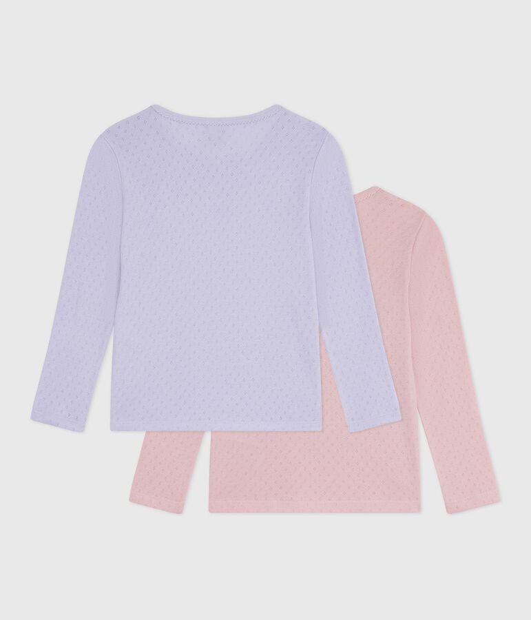 Lot de tee-shirts enfant en coton ajour&eacute; manches longues variante 1