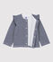 Cardigan en coton bébé. bleu SMOKING/blanc MARSHMALLOW