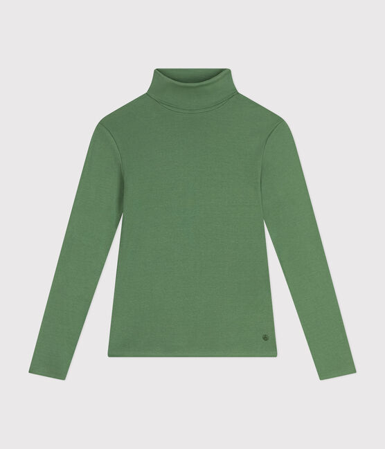 Tee-shirt l'Iconique Col roulé en coton femme vert PALMERAIE