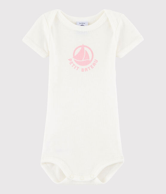 Body manches courtes bébé fille blanc MARSHMALLOW