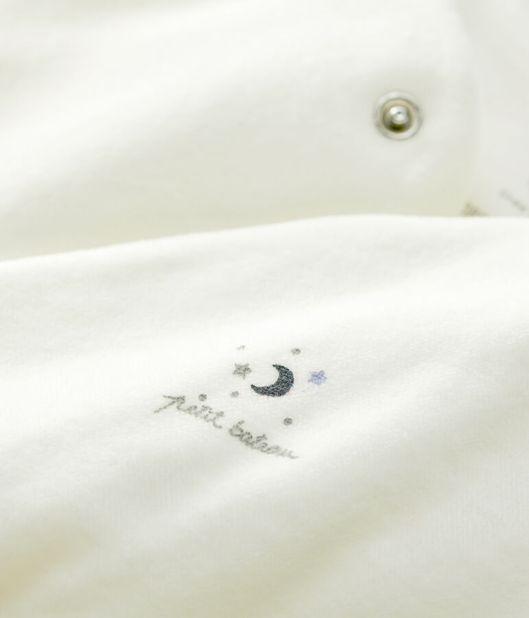Gigoteuse b&eacute;b&eacute; en velours de coton biologique blanc