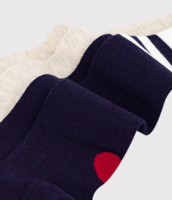 Lot de 2 paires de collants bébé en jersey de coton bleu SOIR/ MONTELIMAR