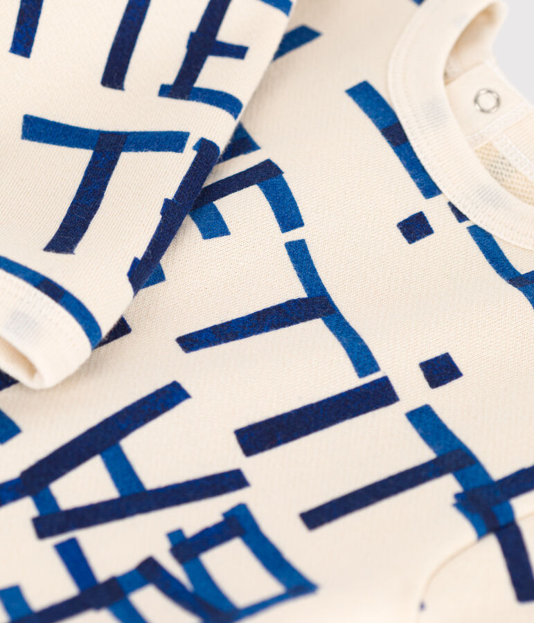 Combinaison longue en molleton imprim&eacute; b&eacute;b&eacute; &eacute;cru/multicouleur