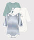 Lot de 3 bodies manches longues en coton bébé