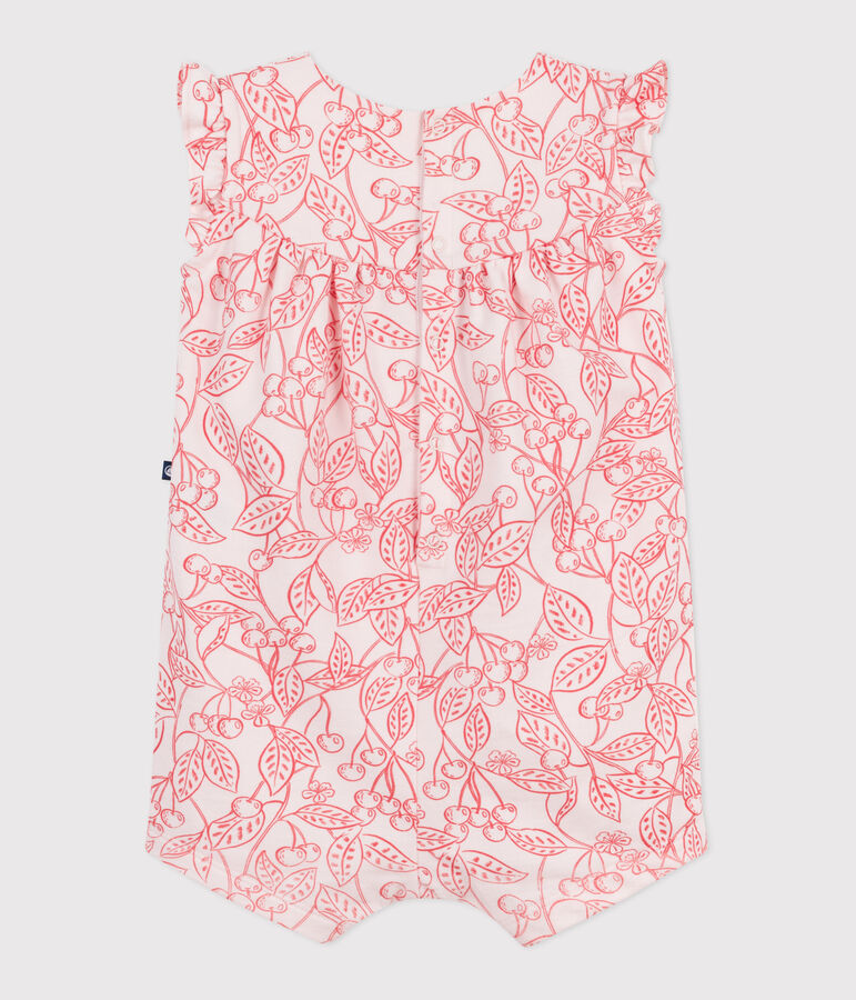 Combicourte b&eacute;b&eacute; en coton sans maches, imprim&eacute;e cerises roses rose FLEUR/ SPI