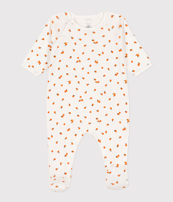 Dors-bien oranges en coton blanc MARSHMALLOW/blanc MULTICO