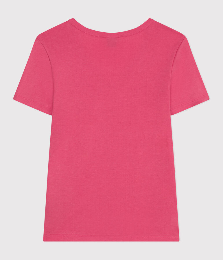 Tee-shirt Femme l'Iconique en coton uni rose PEONIA