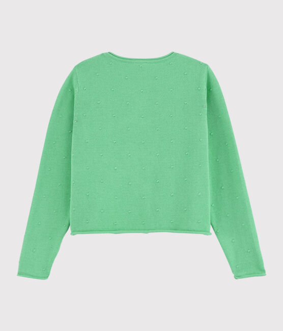 Cardigan en tricot coton enfant fille vert ALOEVERA